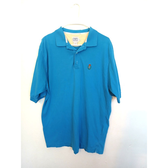 Chaps Ralph Lauren Polo Shirt Men’s XL Blue Crest Logo Short Sleeve Cotton - Picture 1 of 3